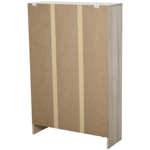 HOMCOM Sapateira com 3 Portas para até 12 Pares de Sapatos Móvel de Entrada com Armário Lateral e Compartimento para Sapatos com Prateleira Ajustável em até 2 Níveis 79x26x120cm Madeira