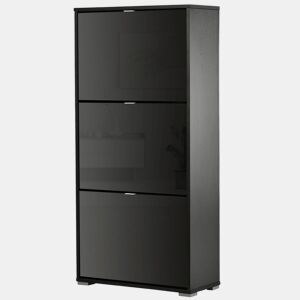HOMCOM Armário de Sapatos Moderno Sapateira para Corredor Entrada com 6 Prateleiras de Armazenamento Espaço de Exibição 60x26x124cm Preto