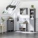 Armario Alto de Baño MDF kleankin, hogar - baño 30 Armario Alto de Baño MDF kleankin, hogar - baño 30 Gris
