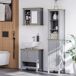 Armario Alto de Baño MDF kleankin, hogar - baño 30 Armario Alto de Baño MDF kleankin, hogar - baño 30 Gris