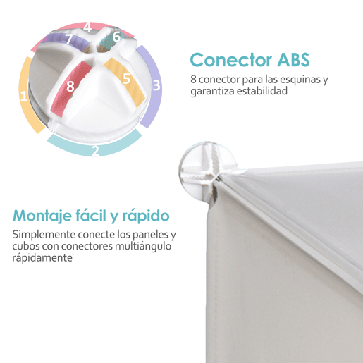 HOMCOM Armário Modular de Plástico Armário Modular com 6 Cubos Organizador de Roupas Sapatos Brinquedos 75x37x73cm Branco