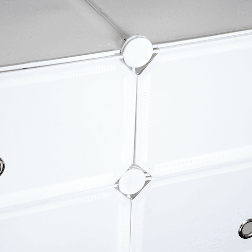 HOMCOM Armário Modular de Plástico Armário Modular com 6 Cubos Organizador de Roupas Sapatos Brinquedos 75x37x73cm Branco