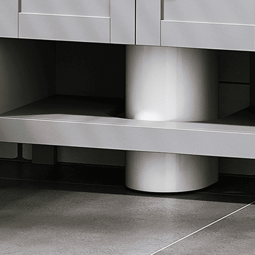 Kleankin Armário compacto para sob a pia com 2 portas e prateleira interna ajustável Gabinete auxiliar para banheiro 60x30x60 cm Cinza