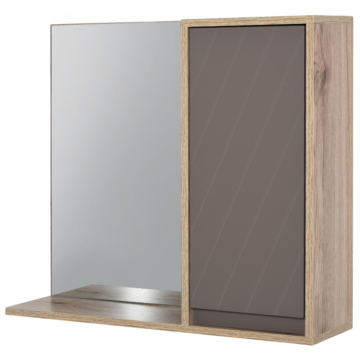 Armario Baño con Espejo MDF, Melamina de Madera HOMCOM 57