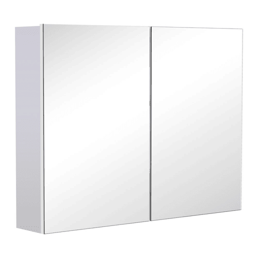HOMCOM Armário Casa de Banho com Espelho Armário de Parede para Casa de Banho com 2 Portas 3 Prateleiras Internas Estilo Moderno 80x15x60 cm Roxo Claro