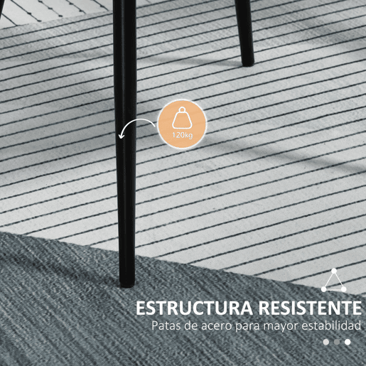 HOMCOM Conjunto de 2 Cadeiras de Sala de Jantar Estofadas em Linho Cadeiras de Cozinha com Encosto Apoio para os Braços e Pés de Metal 59,5x56,5x81 cm Cinza