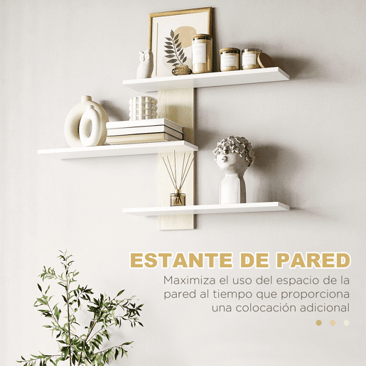HOMCOM Móvel de TV para Sala de Estar Móvel para Televisor 150x31,5x40cm e Prateleira de Parede 95,5x16x60cm Madeira