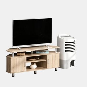 HOMCOM Móvel de TV Moderno Móvel para TV com Armário 2 Portas 2 Prateleiras 120x39,5x52cm Carvalho
