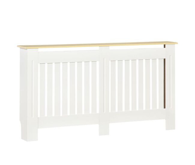 Homcom cubre radiadores 152x19x83 cm cubierta para radiador de mdf cubreradiador para salón dormitorio pasillo blanco