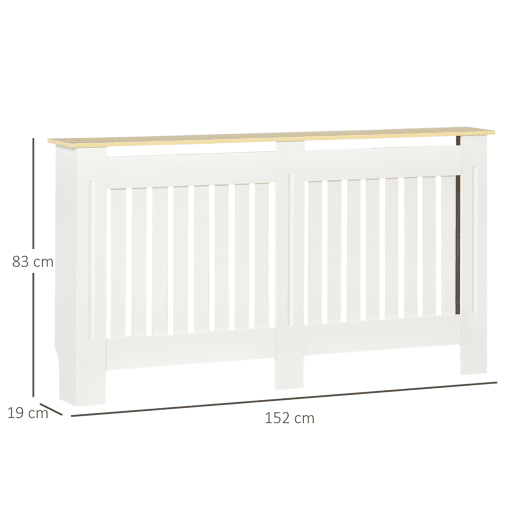 HOMCOM Cobertura para Radiadores 152x19x83 cm Cobre-radiador de MDF para Sala Quarto Corredor Branco