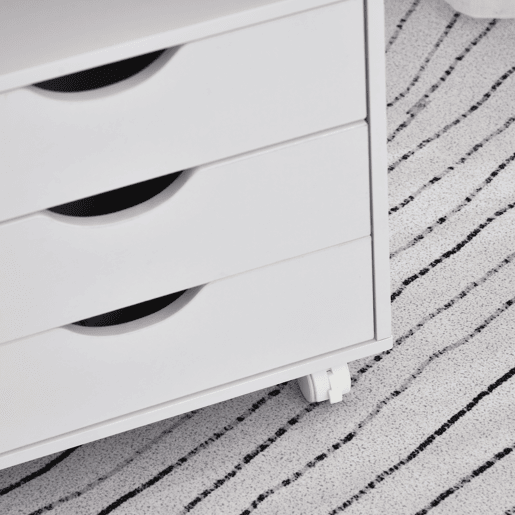Vinsetto Móveis auxiliares para escritório Estudo Grande espaço de armazenamento com 3 gavetas 4 prateleiras abertas 4 rodas 40x30x83 cm Branco
