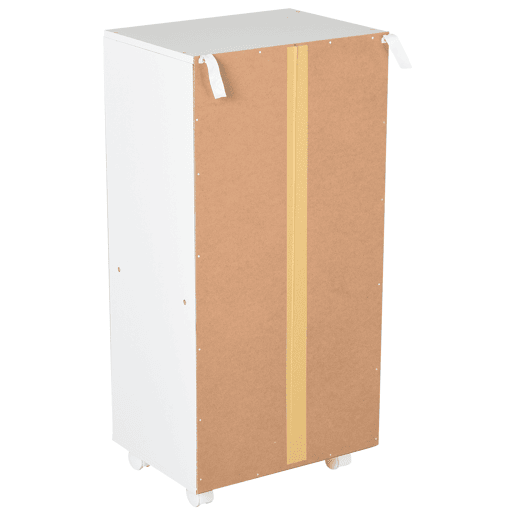 Vinsetto Móveis auxiliares para escritório Estudo Grande espaço de armazenamento com 3 gavetas 4 prateleiras abertas 4 rodas 40x30x83 cm Branco