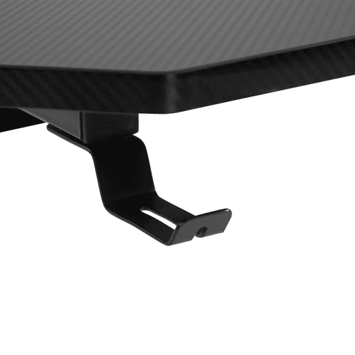 HOMCOM Secretária Gaming 120x65x74,5cm Secretária Gaming para Computador com Suporte para Copos Gancho para Fones de Ouvido e Pés Ajustáveis com Efeito de Fibra de Carbono Preto