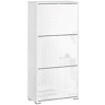 HOMCOM Armário de Sapatos Moderno Sapateira para Corredor Entrada com 6 Prateleiras de Armazenamento Espaço de Exibição 60x26x124cm Branco