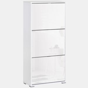 HOMCOM Armário de Sapatos Moderno Sapateira para Corredor Entrada com 6 Prateleiras de Armazenamento Espaço de Exibição 60x26x124cm Branco