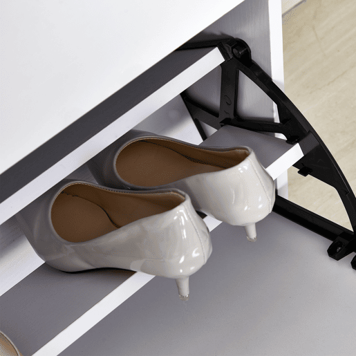 HOMCOM Armário de Sapatos Moderno Sapateira para Corredor Entrada com 6 Prateleiras de Armazenamento Espaço de Exibição 60x26x124cm Branco