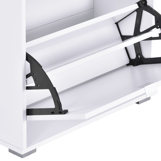 HOMCOM Armário de Sapatos Moderno Sapateira para Corredor Entrada com 6 Prateleiras de Armazenamento Espaço de Exibição 60x26x124cm Branco