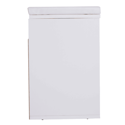 HOMCOM Banco Sapateira com Armazenamento Gaveta Prateleira e Assento Acolchoado para Entrada Estilo Moderno 80x30x47cm Branco