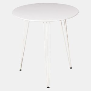 HOMCOM Mesa de Sala de Jantar Redonda com Pés em Forma de Garfo Metálicos Estilo Moderno para Cozinha Sala de Estar Cafeteria Ø70x75cm Branco