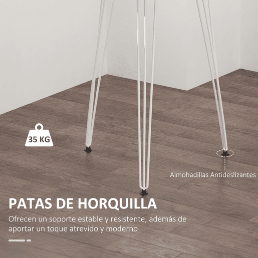HOMCOM Mesa de Sala de Jantar Redonda com Pés em Forma de Garfo Metálicos Estilo Moderno para Cozinha Sala de Estar Cafeteria Ø70x75cm Branco