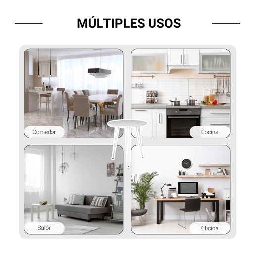 HOMCOM Mesa de Sala de Jantar Redonda com Pés em Forma de Garfo Metálicos Estilo Moderno para Cozinha Sala de Estar Cafeteria Ø70x75cm Branco