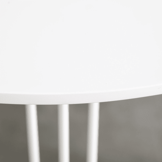 HOMCOM Mesa de Sala de Jantar Redonda com Pés em Forma de Garfo Metálicos Estilo Moderno para Cozinha Sala de Estar Cafeteria Ø70x75cm Branco