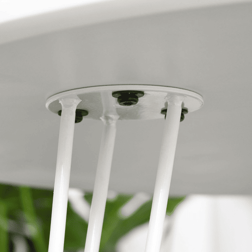 HOMCOM Mesa de Sala de Jantar Redonda com Pés em Forma de Garfo Metálicos Estilo Moderno para Cozinha Sala de Estar Cafeteria Ø70x75cm Branco