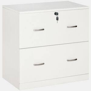 Vinsetto Armário para Arquivos com Gavetas para Escritório Armário de Arrumação de Escritório com Fechadura e 2 Chaves para Estúdio Dormitório 74x42x72cm Branco