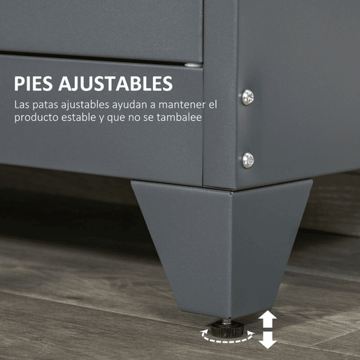 HOMCOM Armário de Metal de Armazenamento com Dupla Porta 2 Prateleiras com Altura Ajustável Armário Multiúso para Escritório Dormitório Garagem 75x33x110cm Cinza