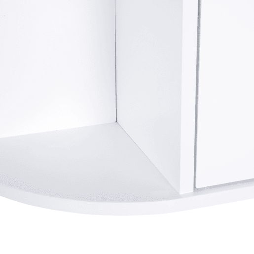 HOMCOM Armário de Casa de Banho com Espelho, Armário de Parede com Porta, Prateleiras Abertas, Móvel Suspenso para Cozinha, Sala, 66x17x63 cm, Branco