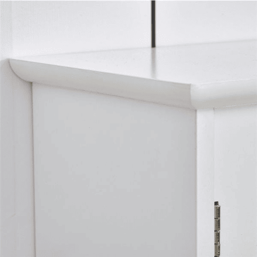 kleankin Armário de Parede Casa de Banho com Espelho de Espaço de Arrumação Armário Montado na Parede com Prateleira Ajustável Interior e Prateleiras Abertas 60x18x63 cm Branco