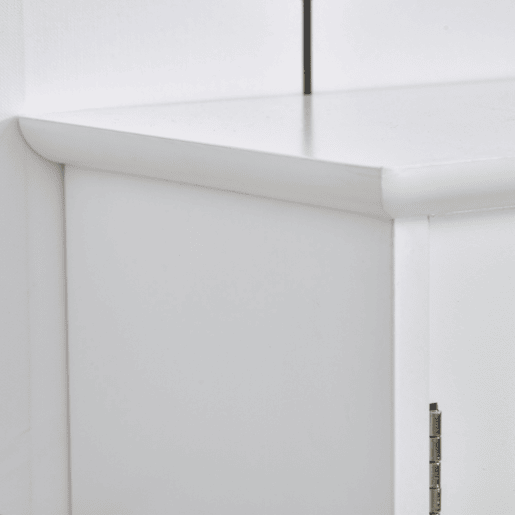 kleankin Armário de Parede Casa de Banho com Espelho de Espaço de Arrumação Armário Montado na Parede com Prateleira Ajustável Interior e Prateleiras Abertas 60x18x63 cm Branco