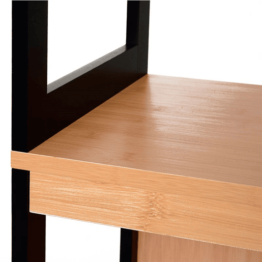 kleankin Coluna Casa de Banho com 3 Prateleiras e 2 Gavetas Armário Alto para Casa de banho Estilo Moderno 30x30x144,3 cm Madeira e Preto