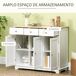 Aparador de Cocina MDF, Madera de Caucho HOMCOM 101 Aparador de Cocina MDF, Madera de Caucho HOMCOM 101 Blanco