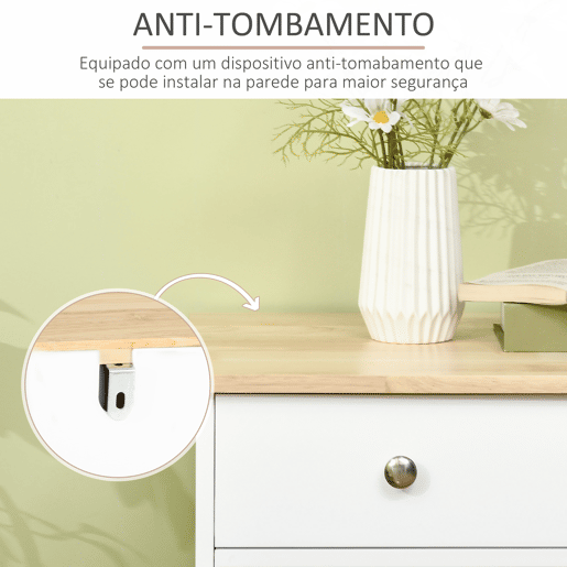 HOMCOM Aparador de Cozinha com 3 Gavetas 3 Portas e Prateleiras Ajustáveis Móvel Auxiliar de Armazenamento para Cozinha Sala de Estar Estilo Moderno Anti-Rolamento 101x40x85cm Branco HOMCOM Aparador de Cozinha com 3 Gavetas 3 Portas e Prateleiras Ajustáveis Móvel Auxiliar de Armazenamento para Cozinha Sala de Estar Estilo Moderno Anti-Rolamento 101x40x85cm Branco