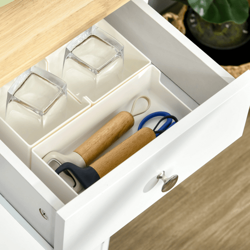 HOMCOM Aparador de Cozinha com 3 Gavetas 3 Portas e Prateleiras Ajustáveis Móvel Auxiliar de Armazenamento para Cozinha Sala de Estar Estilo Moderno Anti-Rolamento 101x40x85cm Branco HOMCOM Aparador de Cozinha com 3 Gavetas 3 Portas e Prateleiras Ajustáveis Móvel Auxiliar de Armazenamento para Cozinha Sala de Estar Estilo Moderno Anti-Rolamento 101x40x85cm Branco