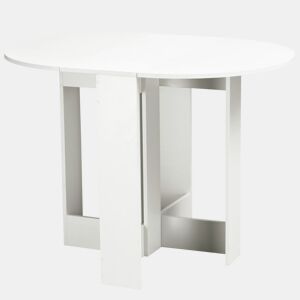 HOMCOM Mesa de Sala de Jantar Dobrável com 2 Laterais Mesa Auxiliar de Madeira para Cozinha Sala de Estar 104x76x73,7 cm Branco