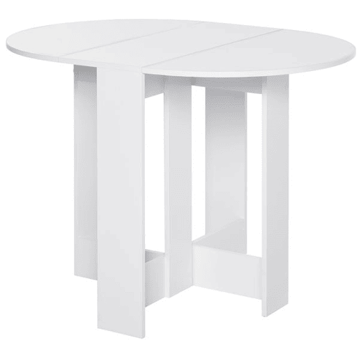 HOMCOM Mesa de Sala de Jantar Dobrável com 2 Laterais Mesa Auxiliar de Madeira para Cozinha Sala de Estar 104x76x73,7 cm Branco