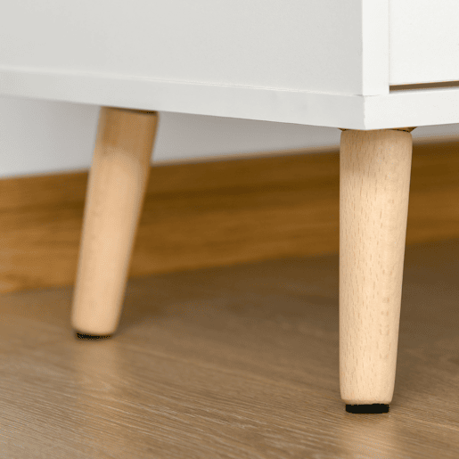 HOMCOM Aparador de Cozinha Armário de Armazenamento com 12 suportes para Garrafas e 3 Estantes Portas de vidro 100x30x80cm Branco