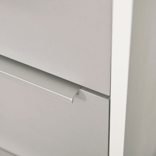 HOMCOM Arquivador Móvel de Escritório com 3 Gavetas Fechadura Rodas e Travão para Documentos Arquivos 40x40x63,5 cm Branco e Cinza