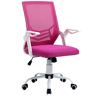 Vinsetto Cadeira de Escritório Ergonômica Cadeira de Escritório Giratória com Altura Ajustável Apoio para os Braços Dobrável Suporte Lombar e Encosto Transpirável 62,5x55x94-104cm Rosa