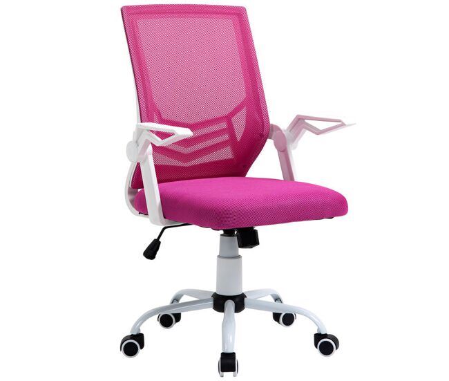 Vinsetto silla de oficina ergonómica silla escritorio giratoria con altura ajustable reposabrazos abatible soporte lumbar transpirable para