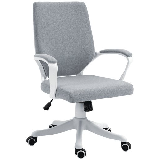 Vinsetto Cadeira de escritório giratória ergonômica com altura ajustável apoio de braço acolchoado e apoio lombar máx. 120 kg 62x69x92-102 cm Cinza