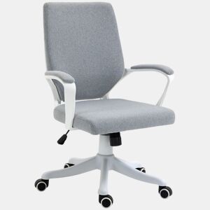 Vinsetto Cadeira de escritório giratória ergonômica com altura ajustável apoio de braço acolchoado e apoio lombar máx. 120 kg 62x69x92-102 cm Cinza