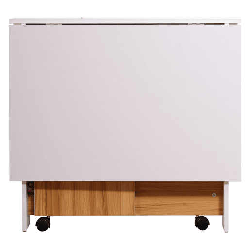 HOMCOM Mesa de Sala de Jantar Dobrável com Rodas Mesa Multifuncional para Sala de Jantar com 3 Formas 120x80x73cm Branco e Madeira HOMCOM Mesa de Sala de Jantar Dobrável com Rodas Mesa Multifuncional para Sala de Jantar com 3 Formas 120x80x73cm Branco e Madeira