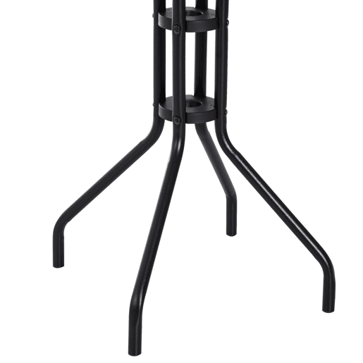 Outsunny Conjunto de Mesa e 2 Cadeiras Cadeira Dobrável Encosto Reclináveis a 4 Níveis Armação de Aço Marrom