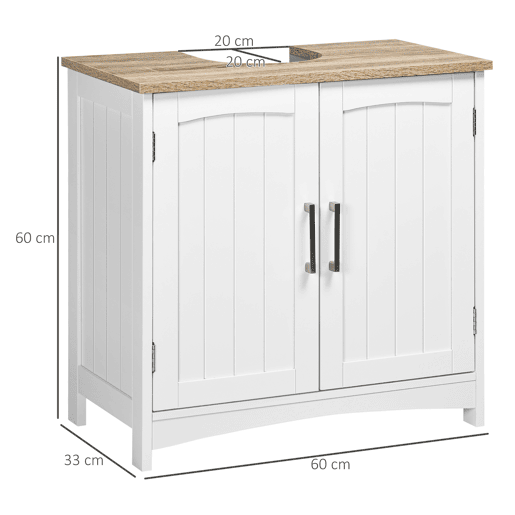 kleankin Móvel para Lavatório Pousar Armário para Casa de Banho de Madeira com 2 Portas e Prateleira Interior Ajustável Estilo Moderno Carga Máxima 40kg 60x30x60cm Branco kleankin Móvel para Lavatório Pousar Armário para Casa de Banho de Madeira com 2 Portas e Prateleira Interior Ajustável Estilo Moderno Carga Máxima 40kg 60x30x60cm Branco