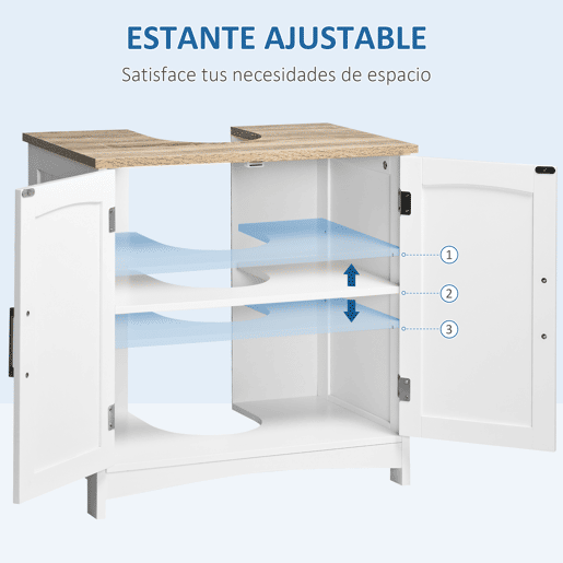 kleankin Móvel para Lavatório Pousar Armário para Casa de Banho de Madeira com 2 Portas e Prateleira Interior Ajustável Estilo Moderno Carga Máxima 40kg 60x30x60cm Branco kleankin Móvel para Lavatório Pousar Armário para Casa de Banho de Madeira com 2 Portas e Prateleira Interior Ajustável Estilo Moderno Carga Máxima 40kg 60x30x60cm Branco