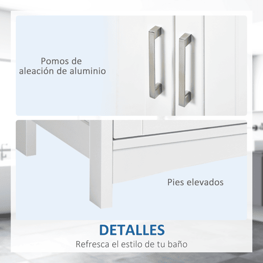 kleankin Móvel para Lavatório Pousar Armário para Casa de Banho de Madeira com 2 Portas e Prateleira Interior Ajustável Estilo Moderno Carga Máxima 40kg 60x30x60cm Branco kleankin Móvel para Lavatório Pousar Armário para Casa de Banho de Madeira com 2 Portas e Prateleira Interior Ajustável Estilo Moderno Carga Máxima 40kg 60x30x60cm Branco