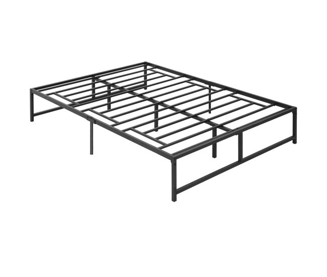 Homcom marco de cama doble 135x190 cm con patas de 35 cm estructura de cama matrimonio con espacio bajo de almacenamiento negro